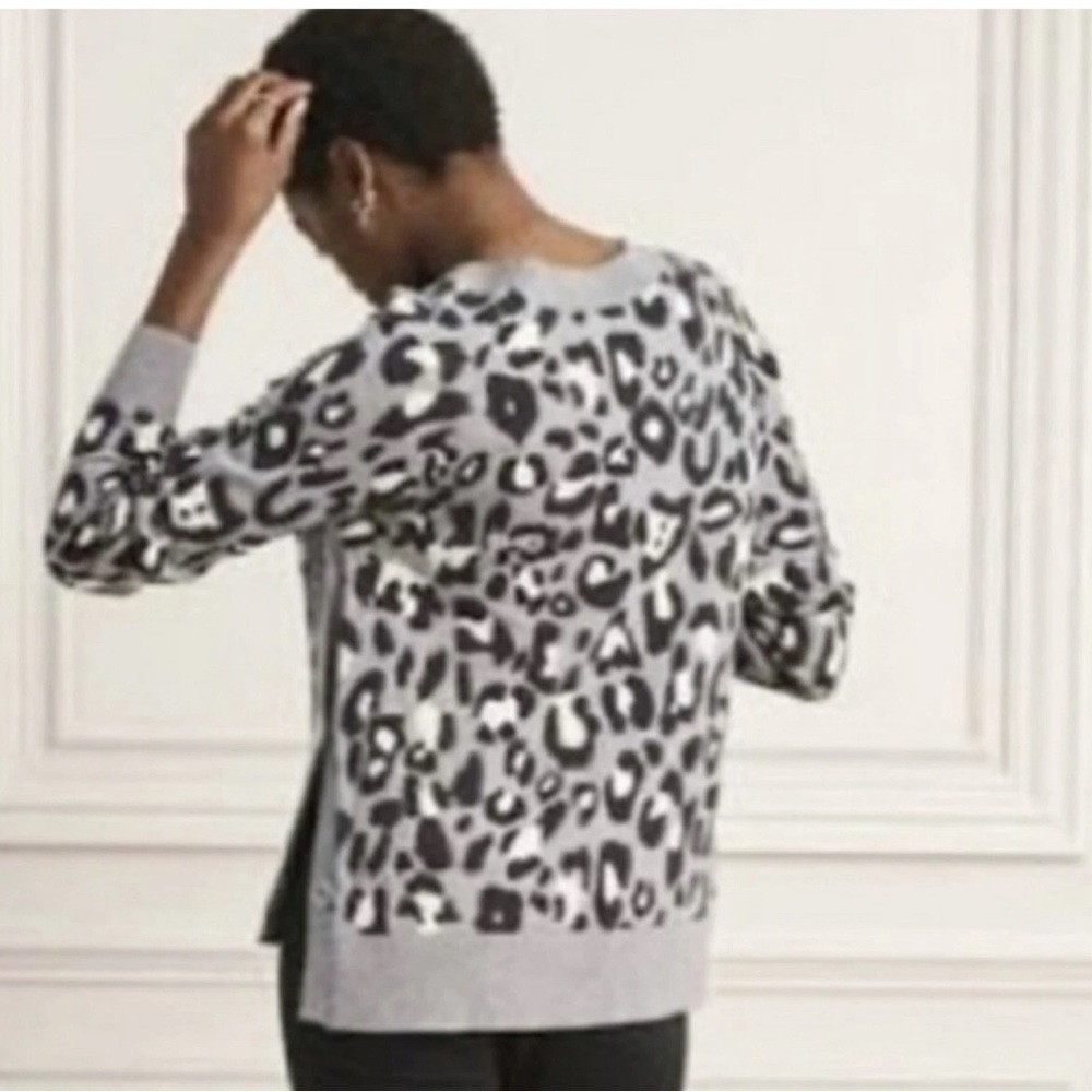 Stella & Dot Gray Side Button Leopard Animal Prin… - image 4